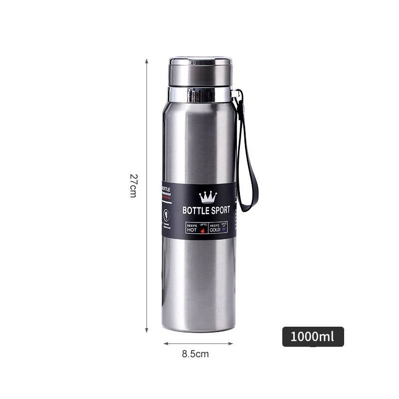Bottle Sport Vacuum Flask | 500ml Stainless Steel | Keeps Hot 12H + Cold 12H | Leakproof Water Bottle with Handle Strap | No Color Choice Available.